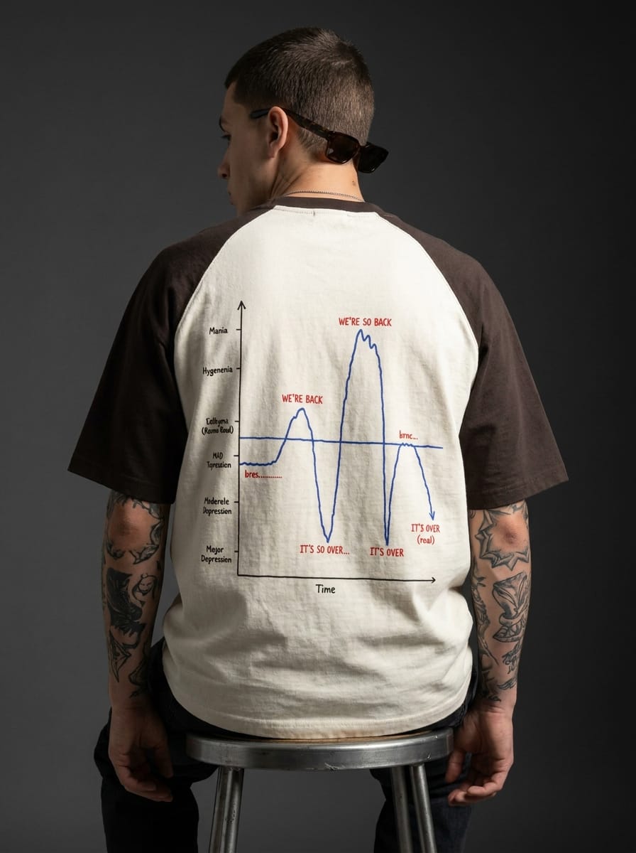 Come Back | Coffee Brown Off White | Oversized Raglan T Shirt
