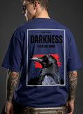 Raven Darkness Royal Blue | Oversize  Graphic T-shirt 240 GSM