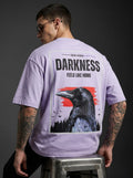 Raven Darkness Lavender | Oversize  Graphic T-shirt 240 GSM